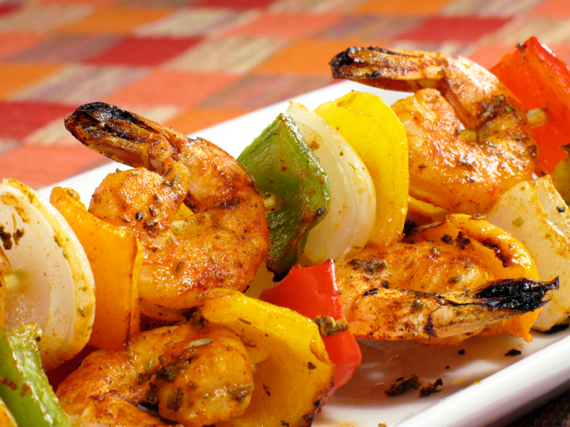 Grilled Garlic Cajun Shrimp Skewers 