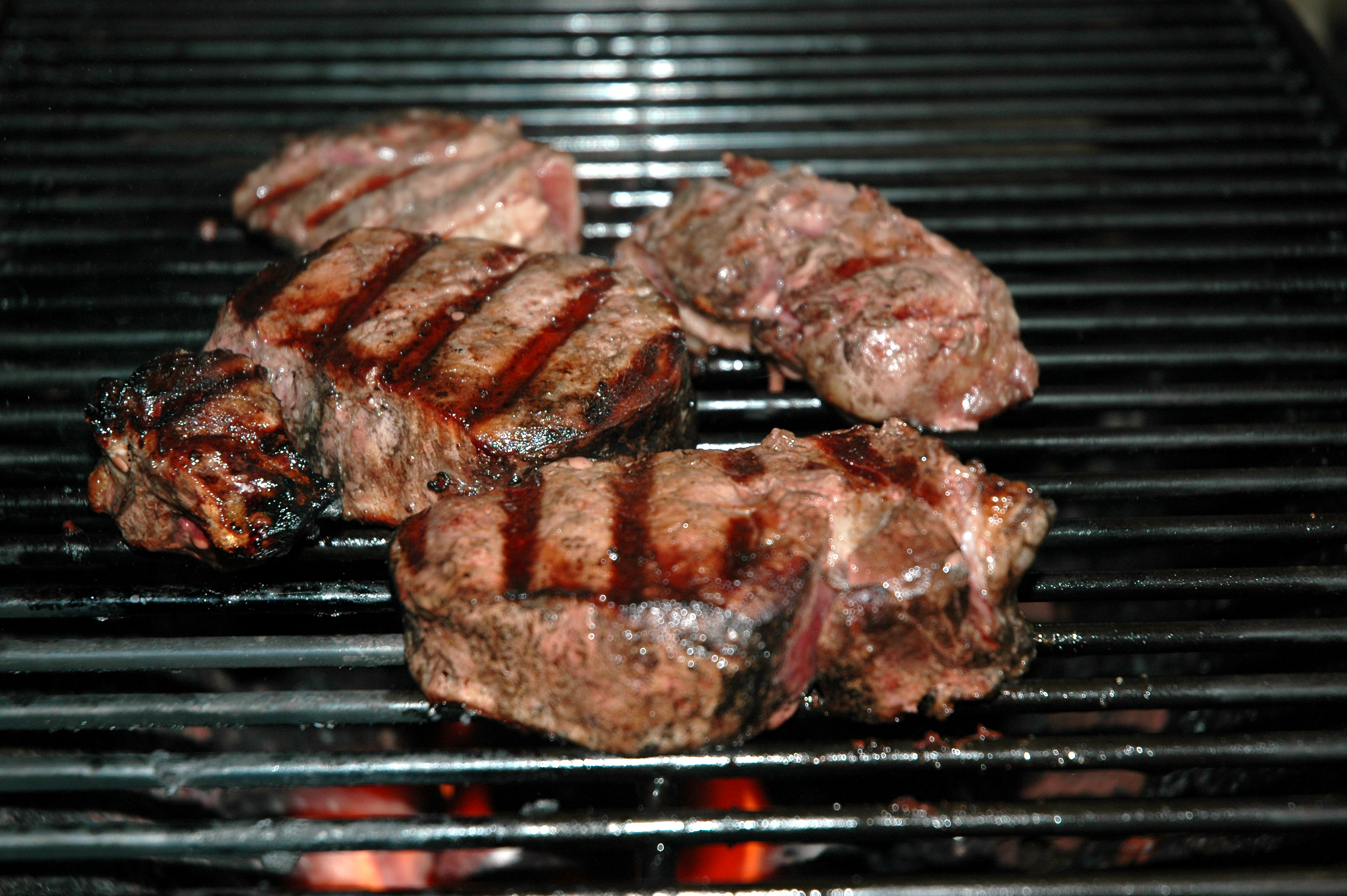 Steak on a hot grill