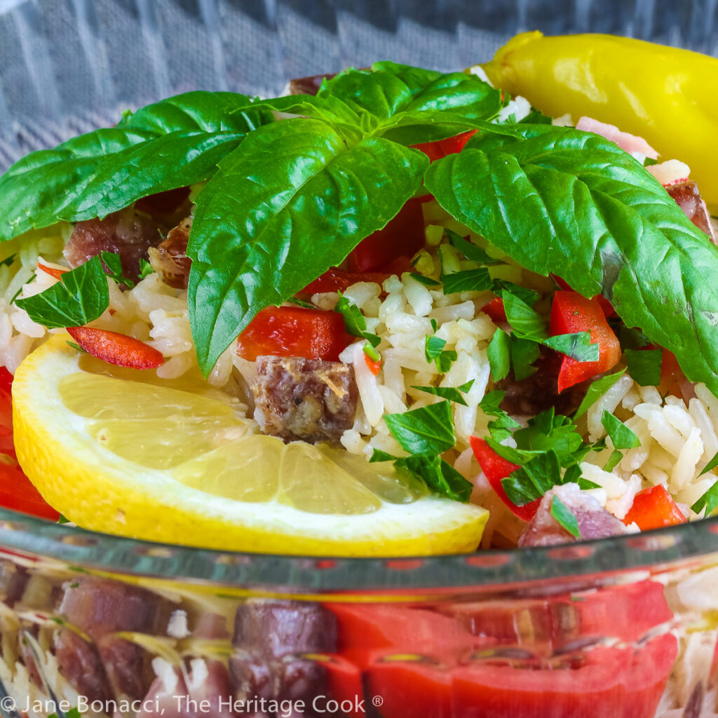 Italian Rice and Antipasto Salad (Gluten Free) • The Heritage Cook