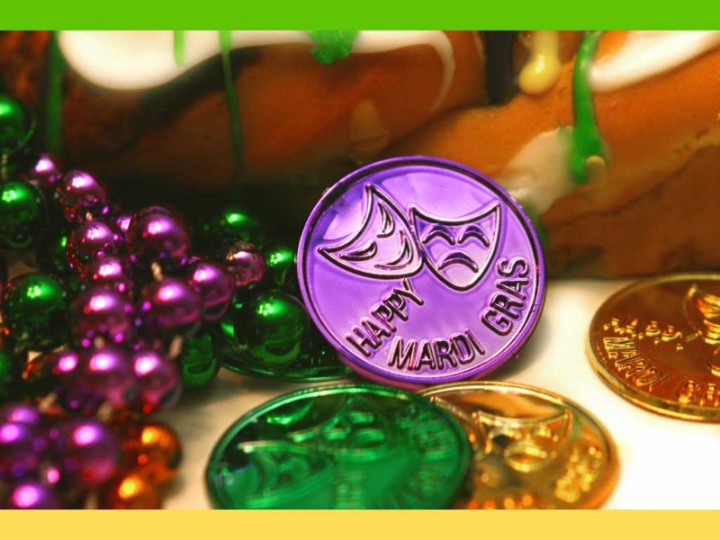 Coins and beads from Mardi Gras parades