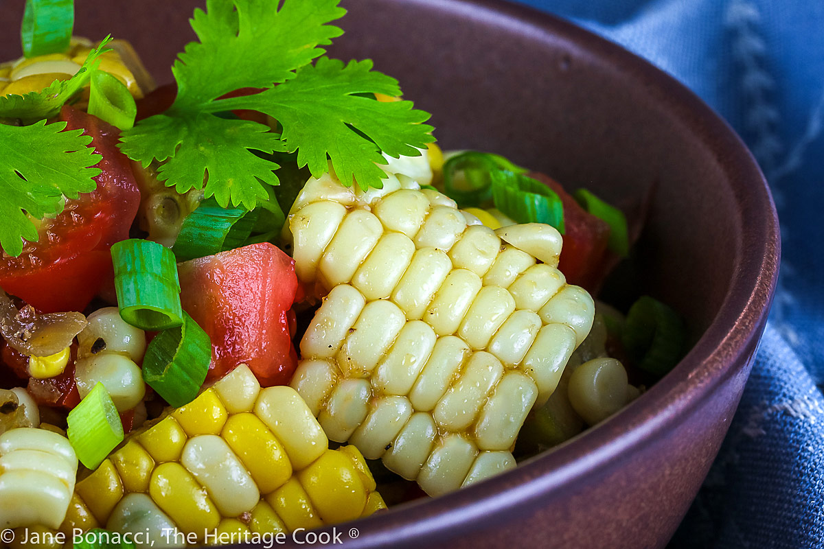 Rainbow Corn Salad © 2022 Jane Bonacci, The Heritage Cook