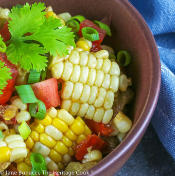 Rainbow Corn Salad © 2022 Jane Bonacci, The Heritage Cook