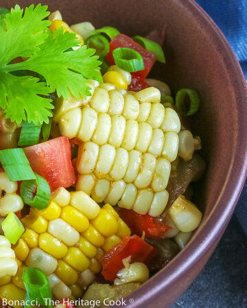 Rainbow Corn Salad © 2022 Jane Bonacci, The Heritage Cook