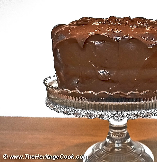 Dark Chocolate Layer Cake with Luscious Chocolate Frosting © 2019 Jane Bonacci, The Heritage Cook