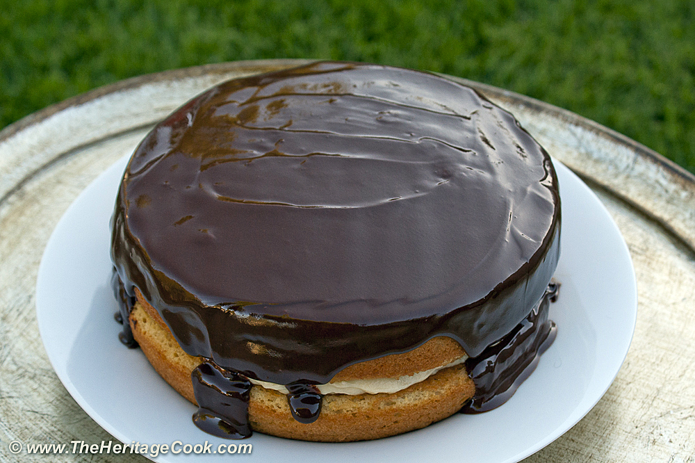 Boston Cream Pie Copyright Jane Bonacci, The Heritage Cook 2012