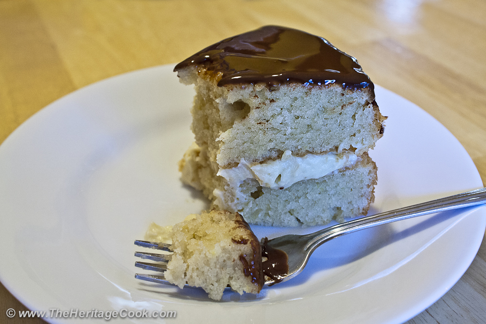 Boston Cream Pie Copyright Jane Bonacci, The Heritage Cook 2012