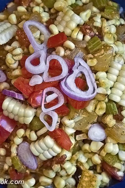 Corn-Tomato-Shallot Salad, Jane Bonacci, The Heritage Cook 2012