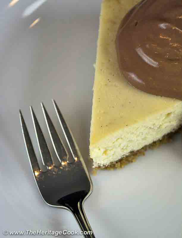 Vanilla Bean Cheesecake with Walnut Crust copyright Jane Bonacci, The Heritage Cook