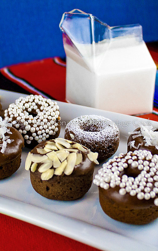 Gluten-Free Mini Baked Chocolate Cake Donuts copyright 2012 Jane Evans Bonacci, The Heritage Cook