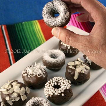 Gluten-Free Baked Mini Chocolate Cake Donuts copyright 2012 Jane Evans Bonacci, The Heritage Cook