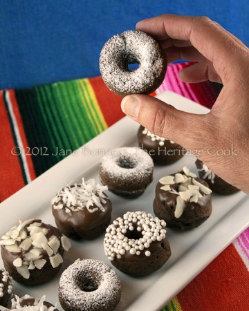 Gluten-Free Baked Mini Chocolate Cake Donuts copyright 2012 Jane Evans Bonacci, The Heritage Cook