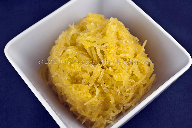 Spaghetti squash with butter, salt and pepper