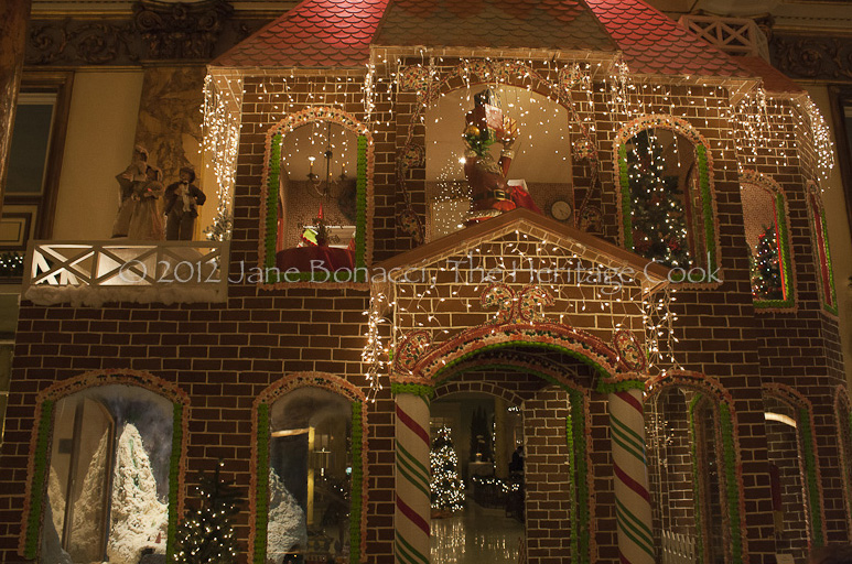 The breathtaking two-story gingerbread house inside the Fairmont Hotel