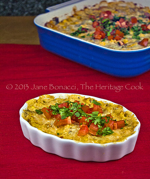 Hot-Cheesy-Artichoke-Chile-Dip copyright 2013 Jane Bonacci, The Heritage Cook. All rights reserved.