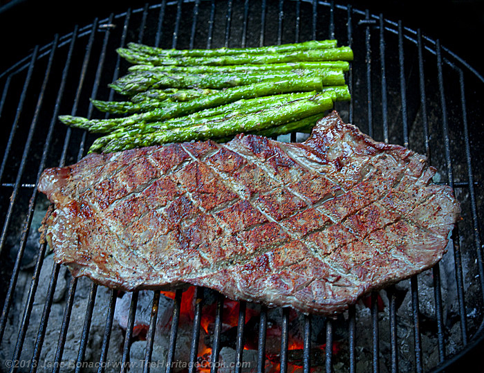 Grilled Flank Steak and Asparagus