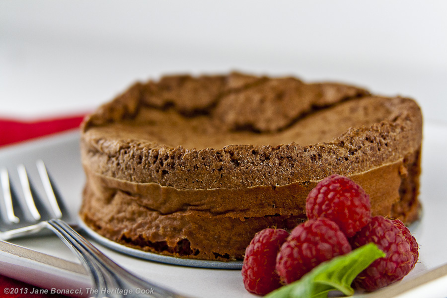 Cassis-Chocolate Souffle Cake; The Heritage Cook