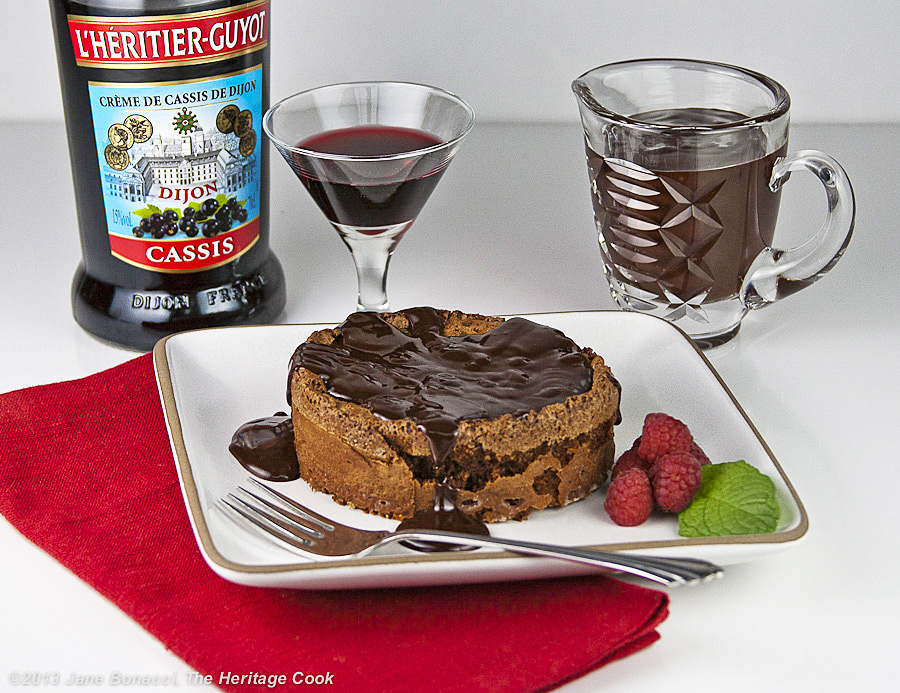 Cassis-Chocolate Souffle Cake; The Heritage Cook