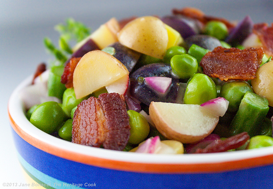 Pea-Potato-Bacon Salad from The Heritage Cook