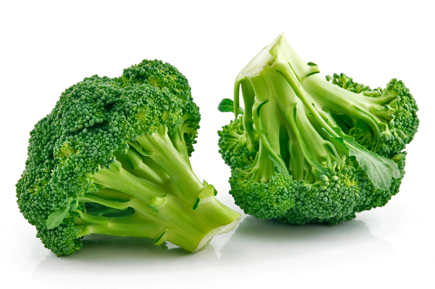 Fresh raw broccoli on white background