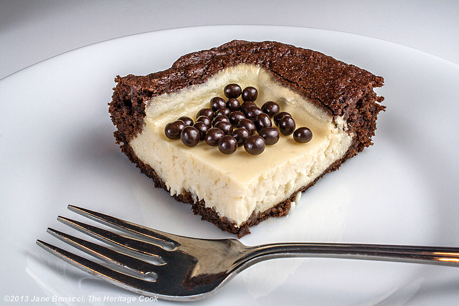Mocha Brownie Cheesecake Bars; The Heritage Cook 2013