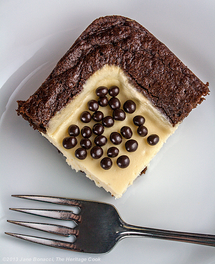 Mocha Brownie Cheesecake Bars; The Heritage Cook 2013