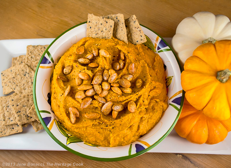 Chile-Pumpkin Hummus #FallFest Food Network; 2013 The Heritage Cook