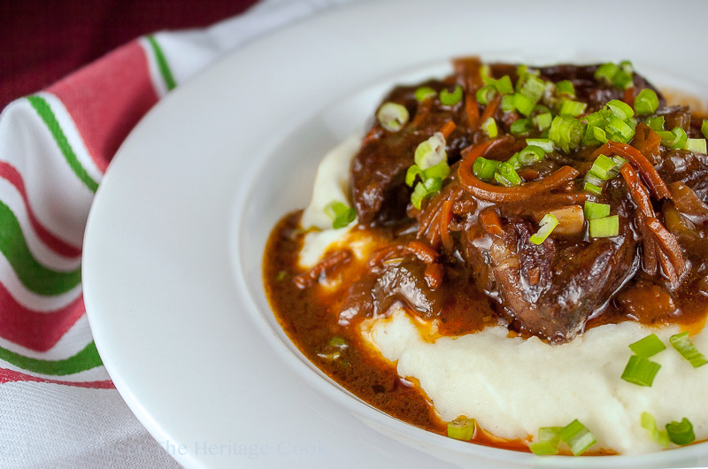 Slow Braised Beef Short Ribs with Red Wine; 2013 Jane Bonacci, The Heritage Cook. 