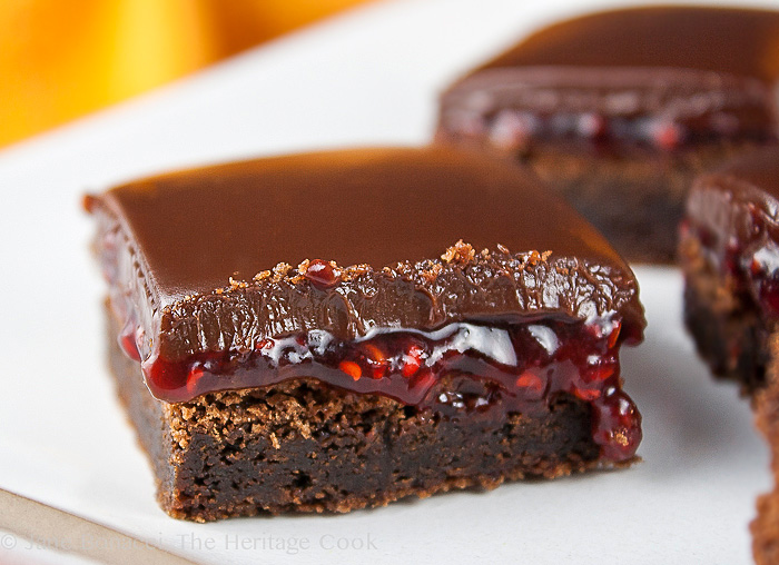 Raspberry Brownies; 2013 The Heritage Cook