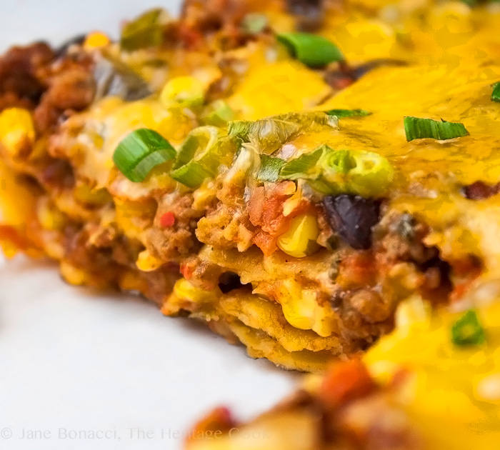 Zesty Cheesy Mexican Casserole; Gluten-Free; 2014 Jane Bonacci, The Heritage Cook