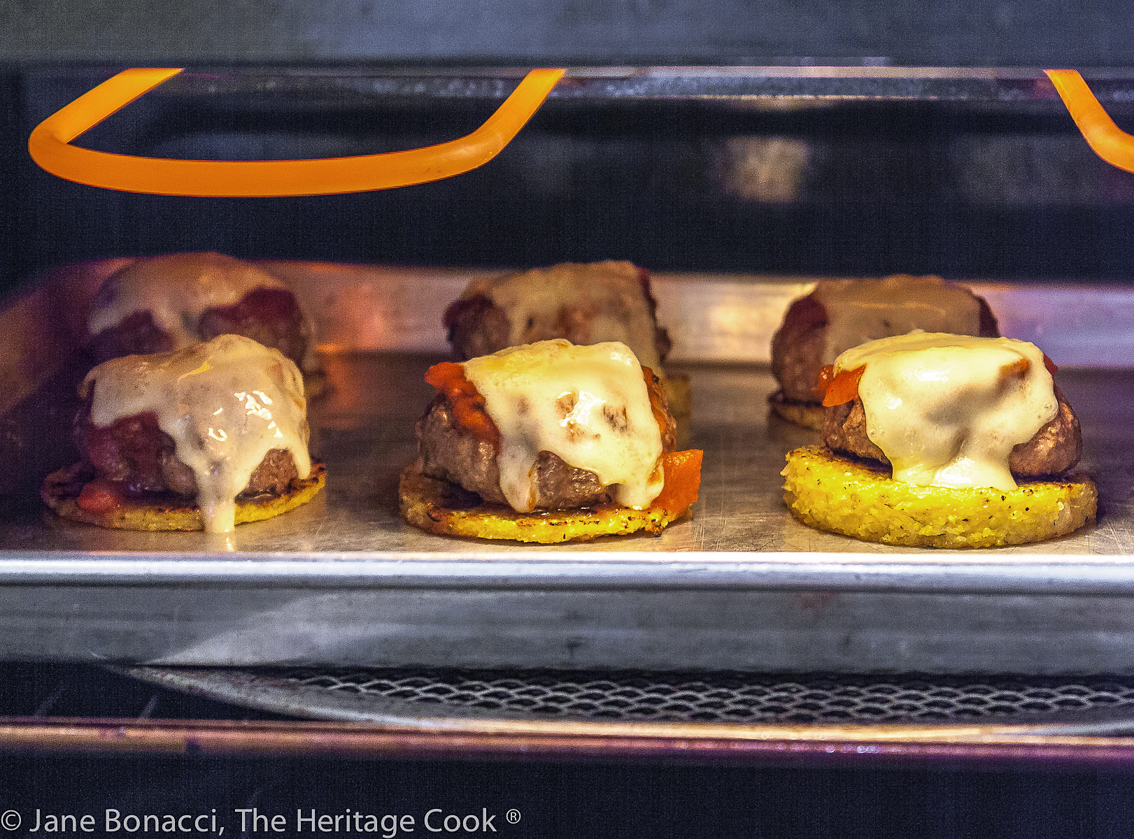 melting the cheese over the sliders under the broiler. 