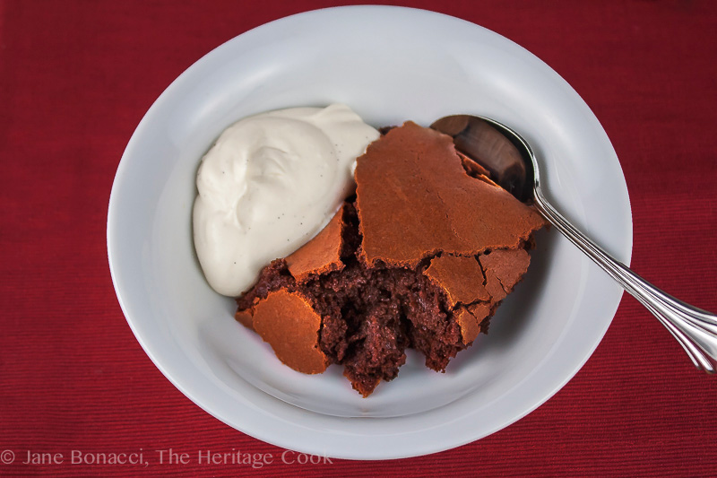Brownie Pudding for Valentine’s Day; 2014 Jane Bonacci, The Heritage Cook 