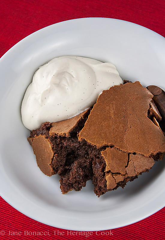 Brownie Pudding for Valentine’s Day; 2014 Jane Bonacci, The Heritage Cook