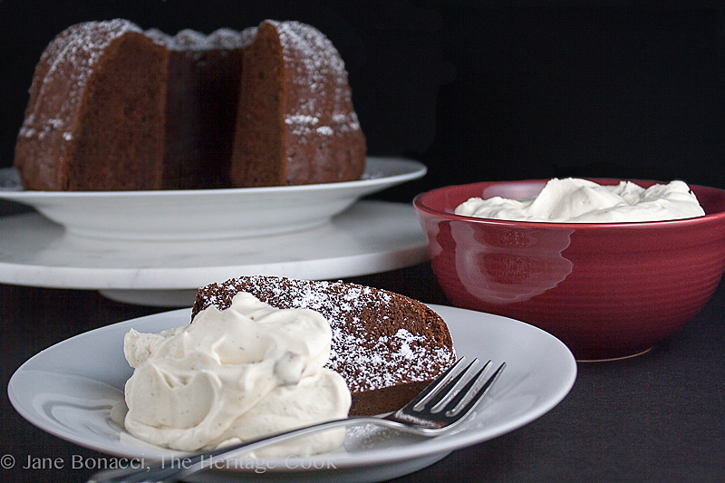 Red Wine Chocolate Cake & Mascarpone Whipped Cream; 2014 Jane Bonacci, The Heritage Cook. 