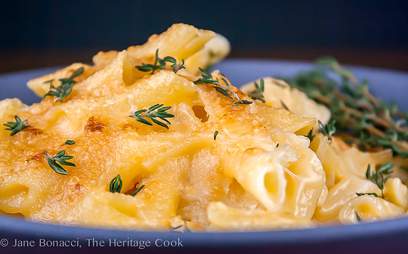 Swiss Fondue Mac & Cheese Casserole; 2014 Jane Bonacci, The Heritage Cook
