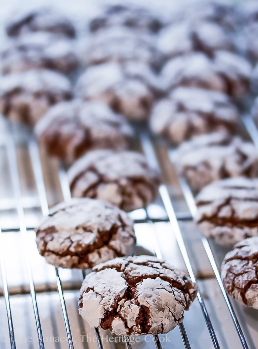 Gluten-Free Chocolate Crinkle Cookies; 2014 Jane Bonacci, The Heritage Cook