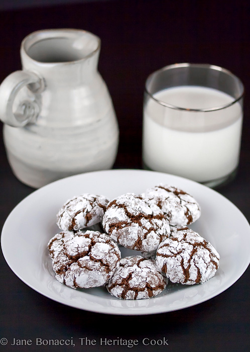 Gluten-Free Chocolate Crinkle Cookies; 2014 Jane Bonacci, The Heritage Cook