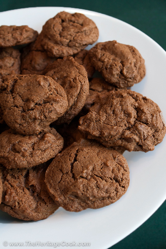 Choc-Chocolate Chip Cookies; 2014 Jane Bonacci, The Heritage Cook