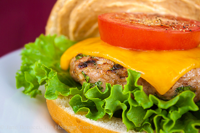 Grilled Turkey Burgers with Harissa Aioli; 2014 Jane Bonacci, The Heritage Cook