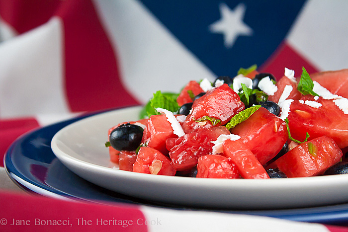 Firecracker Watermelon Salad; 2014 Jane Bonacci, The Heritage Cook
