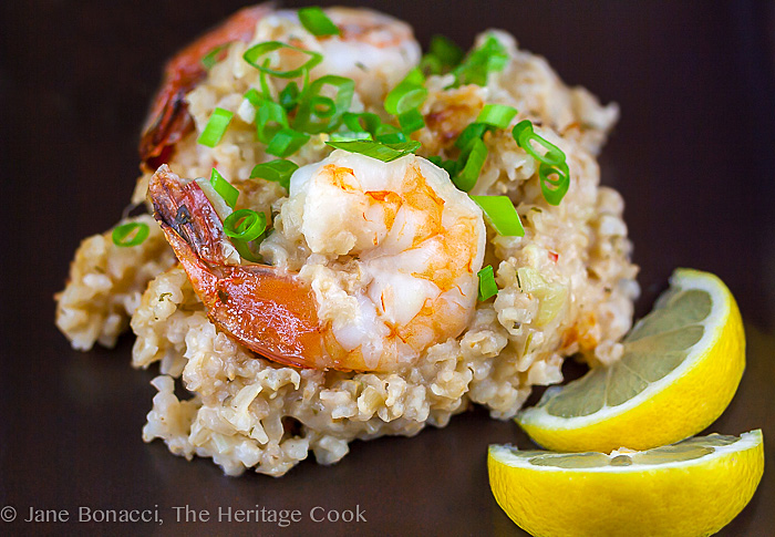 Dill Shrimp Brown Rice Risotto; 2014 Jane Bonacci, The Heritage Cook