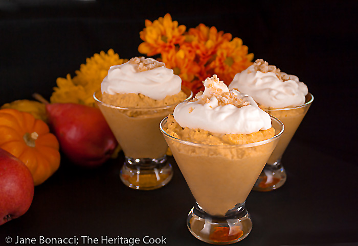 Ginger Pumpkin Mousse & Whipped Ginger Cream; 2014 Jane Bonacci, The Heritage Cook