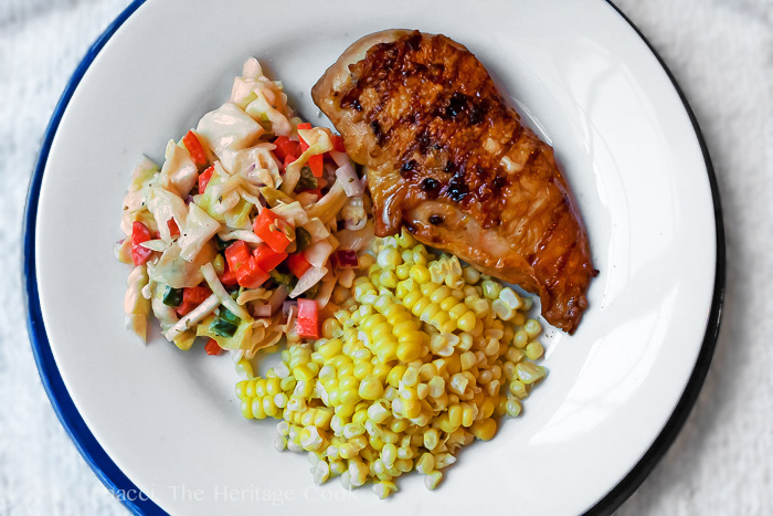 Grilled Sriracha Chicken Gluten-Free Recipe; 2014 Jane Bonacci, The Heritage Cook