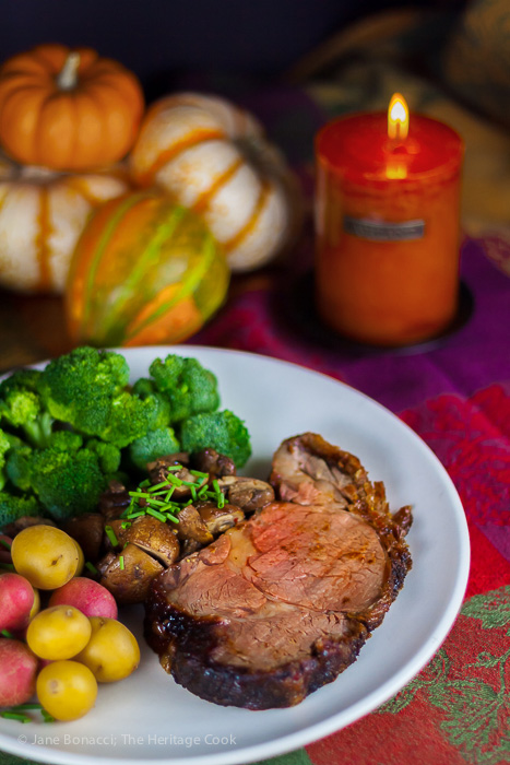 gorgeous harvest/Thanksgiving holiday dinner; grill-roasted prime rib in all its glory; beautiful, easy, and delicious - winner! 