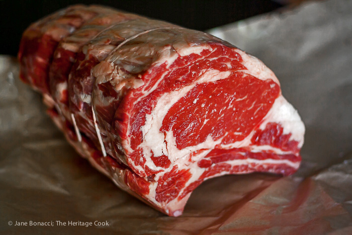 Luscious 3-rib beef roast, ready for seasoning and cooking in Char-Broil's Big Easy