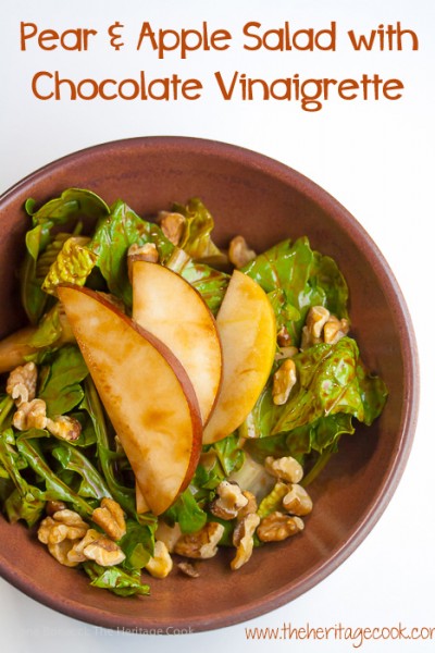 Pear & Apple Salad with Chocolate Vinaigrette - fun and unusual way to get chocolate into every meal!