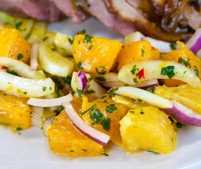 Orange duck breast, sliced and drizzled with a luscious orange pan sauce. Served with a refreshing citrus salsa that adds a pop of heat to any special occasion