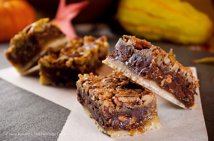 Pecan Pie Bar Cookies with Chocolate Chips, Dessert, Sweets, Thanksgiving, Christmas, Holidays, Potlucks, Recipe