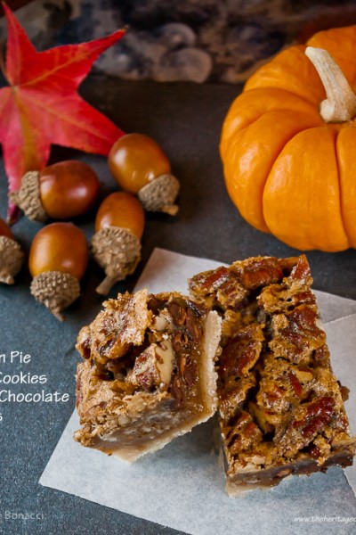 Pecan Pie Bar Cookies with Chocolate Chips, Thanksgiving, Desserts, Holidays, Nuts