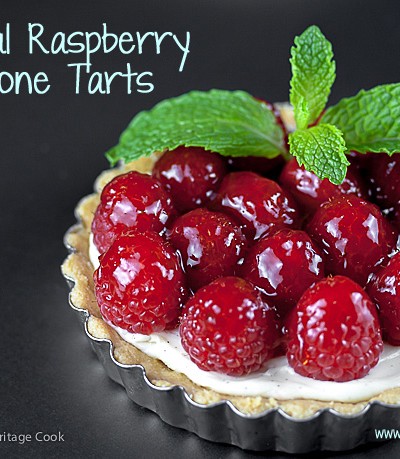 Stunning raspberry and mascarpone tarts in gluten-free crusts are a show-stopper for the holidays and special occasions.