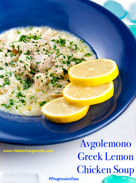 Greek Avgolemono Chicken-Lemon Soup; 2014 Jane Bonacci, The Heritage Cook